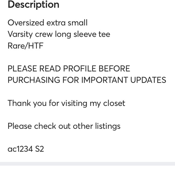 NWT VS PINK XS CREW LONG SLEEVE TSHIRT - Picture 6 of 6